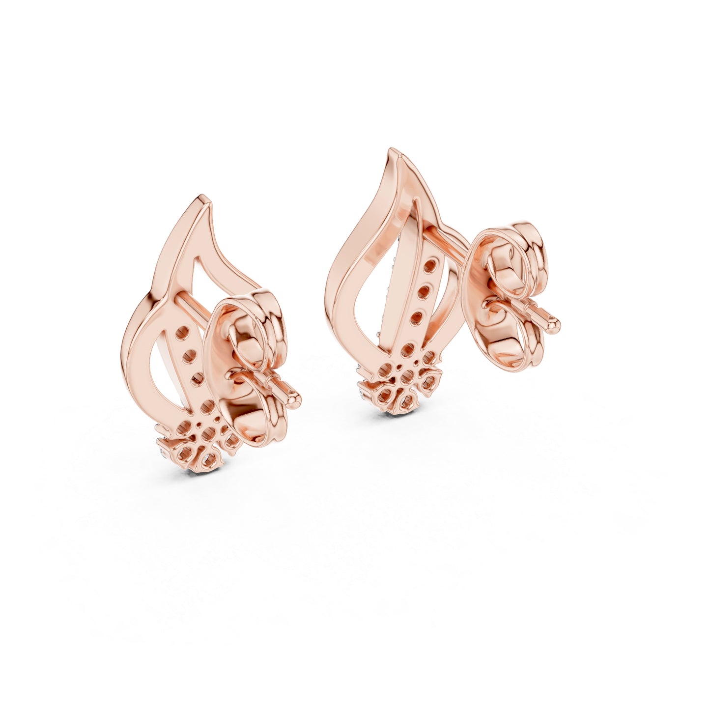 14K Rose Gold Round Lab-Grown Diamond Drop Earrings for Women | Office Wear | Pure Carat
