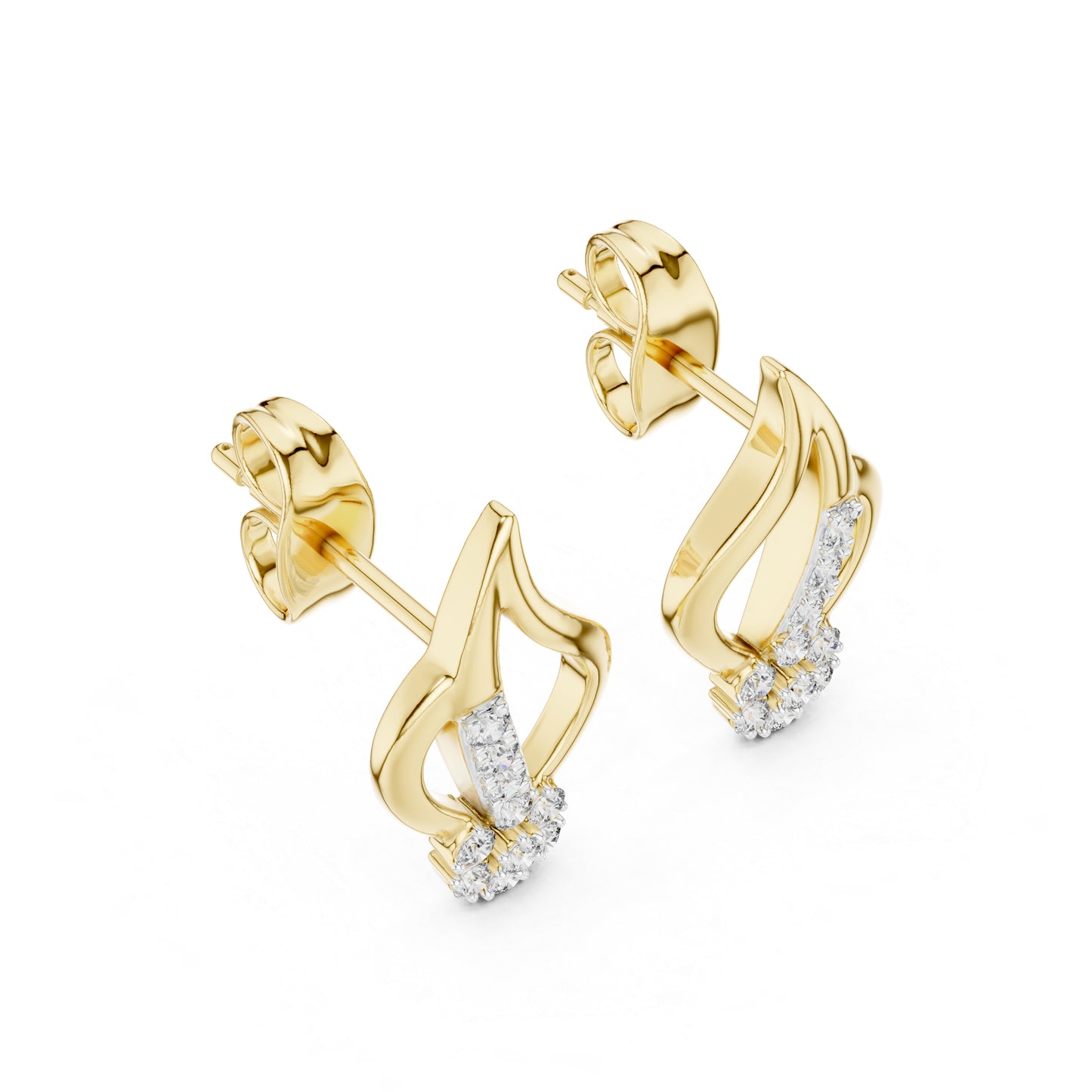 14K Rose Gold Round Lab-Grown Diamond Drop Earrings for Women | Office Wear | Pure Carat