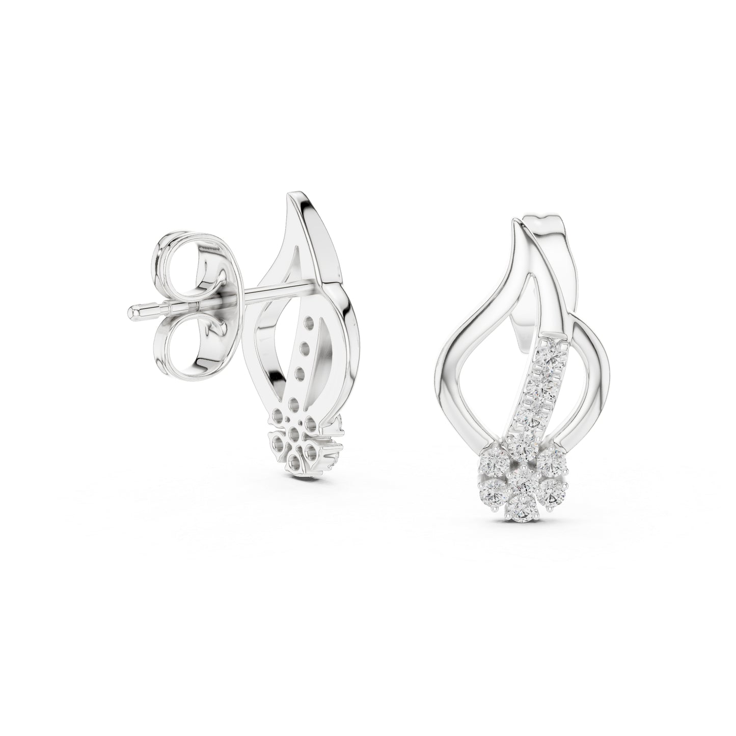 14K Rose Gold Round Lab-Grown Diamond Drop Earrings for Women | Office Wear | Pure Carat