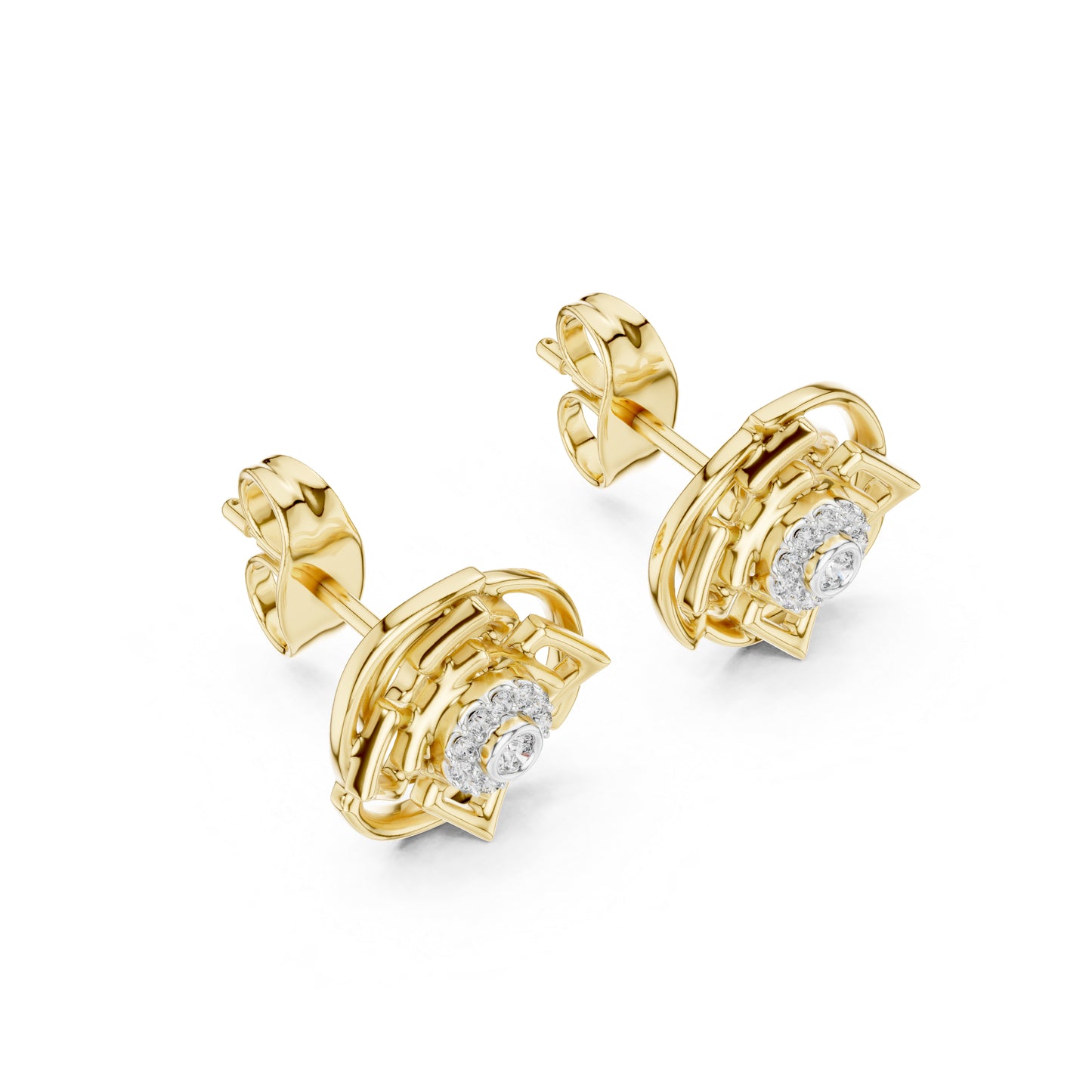 18K Yellow Gold Round Lab-Grown Diamond Earrings for Women | Anniversary Gift | Pure Carat