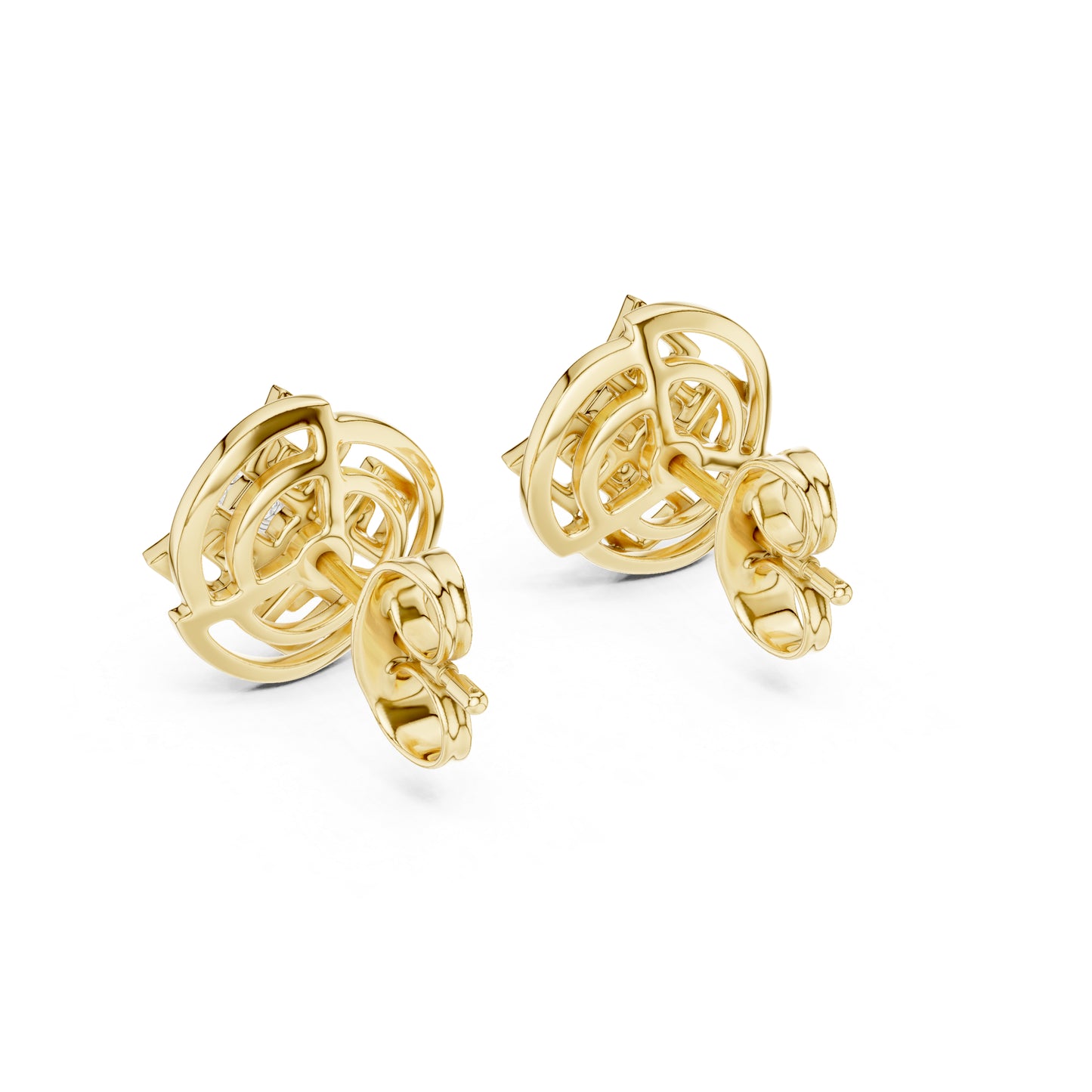 18K Yellow Gold Round Lab-Grown Diamond Earrings for Women | Anniversary Gift | Pure Carat