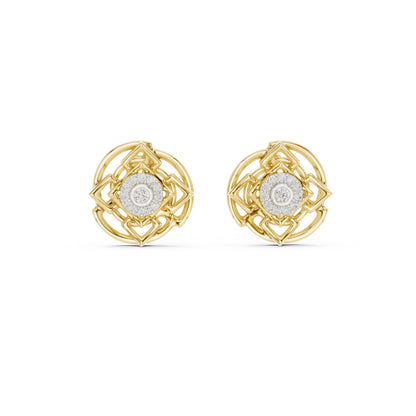 18K Yellow Gold Round Lab-Grown Diamond Earrings for Women | Anniversary Gift | Pure Carat