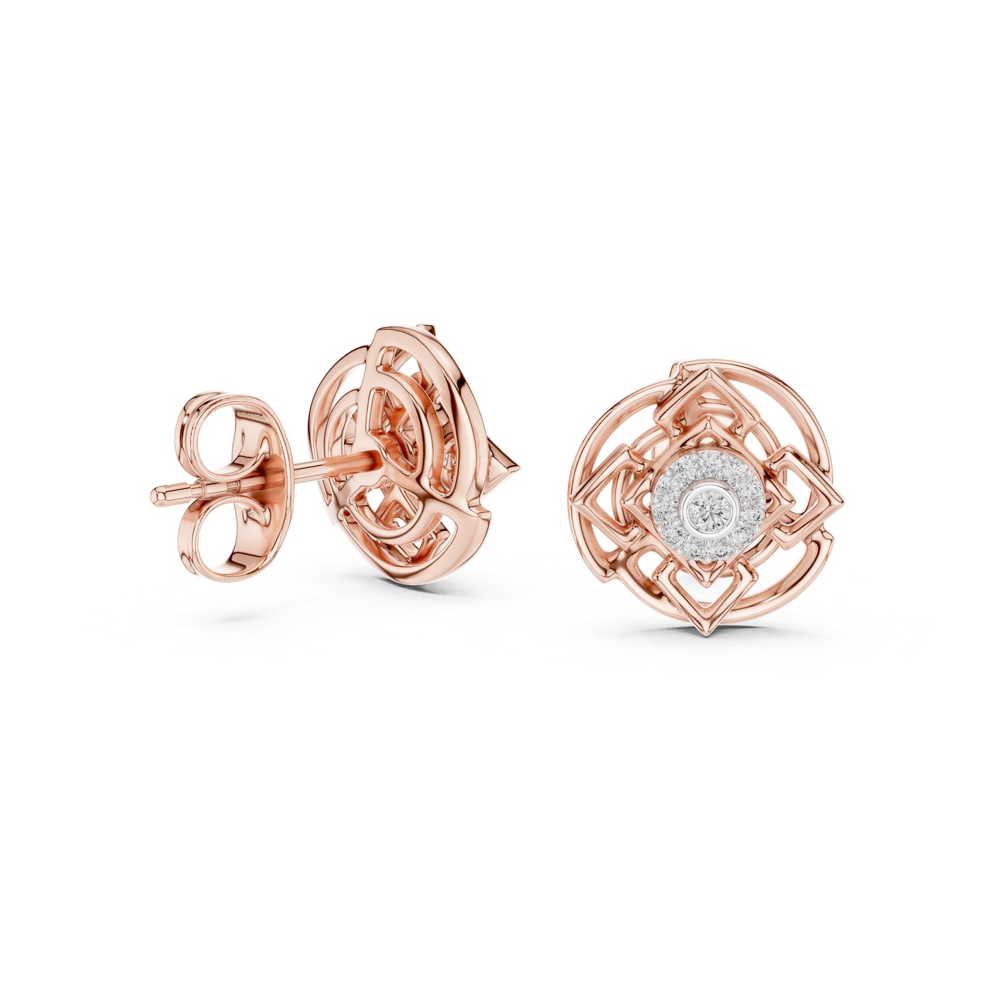 18K Yellow Gold Round Lab-Grown Diamond Earrings for Women | Anniversary Gift | Pure Carat