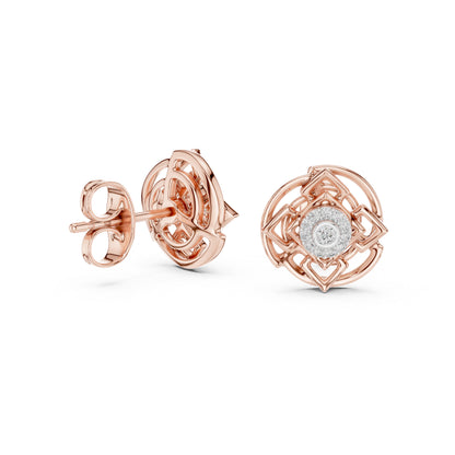 18K Yellow Gold Round Lab-Grown Diamond Earrings for Women | Anniversary Gift | Pure Carat