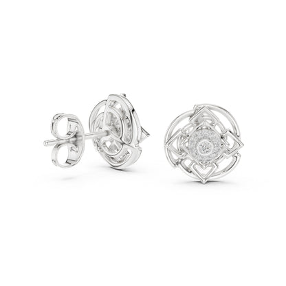 18K Yellow Gold Round Lab-Grown Diamond Earrings for Women | Anniversary Gift | Pure Carat