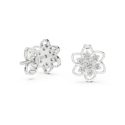 14K Yellow Gold Round Lab-Grown Diamond Earrings for Women | Bridal Wear | Pure Carat
