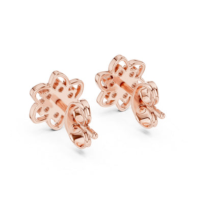 14K Yellow Gold Round Lab-Grown Diamond Earrings for Women | Bridal Wear | Pure Carat