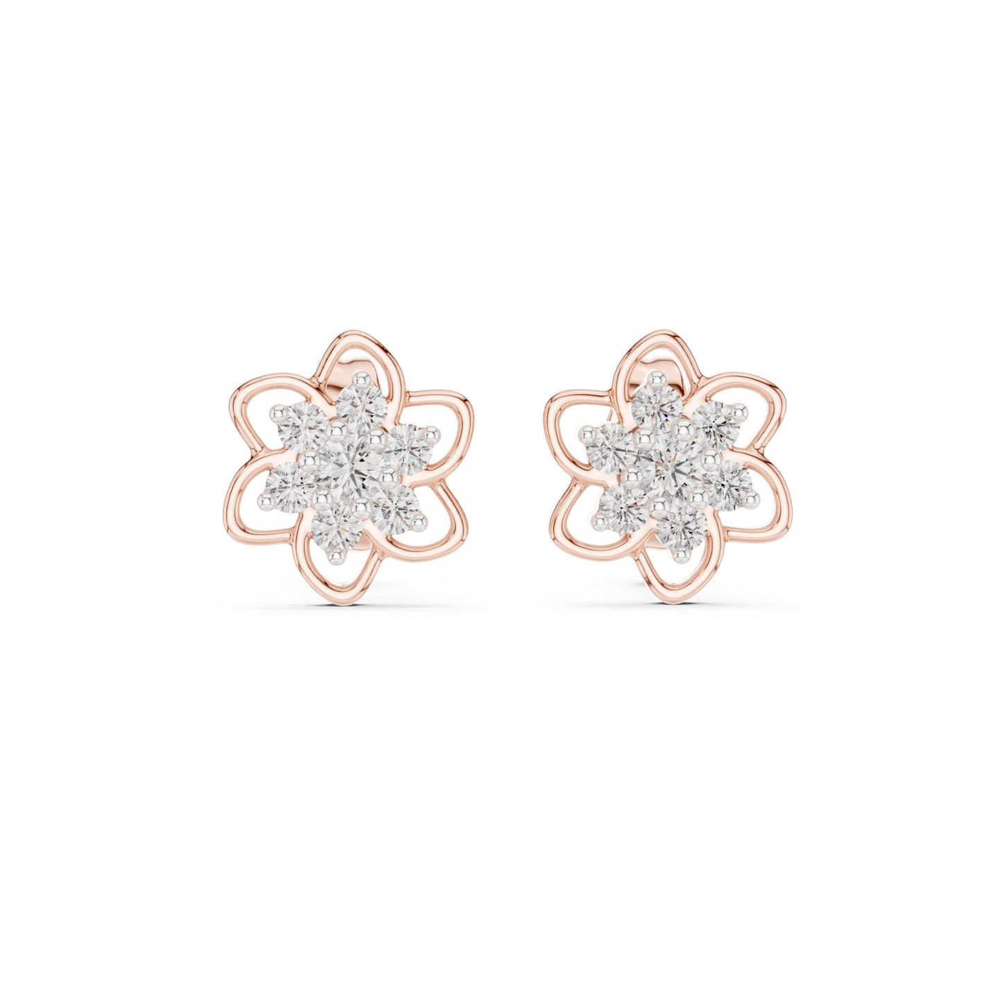 14K Yellow Gold Round Lab-Grown Diamond Earrings for Women | Bridal Wear | Pure Carat