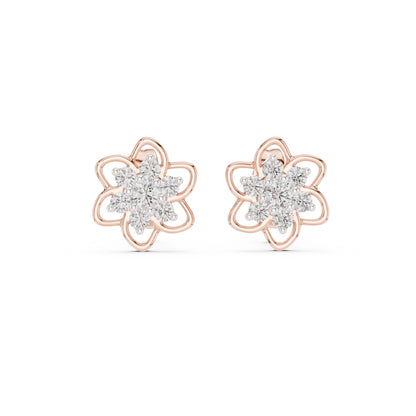 14K Yellow Gold Round Lab-Grown Diamond Earrings for Women | Bridal Wear | Pure Carat