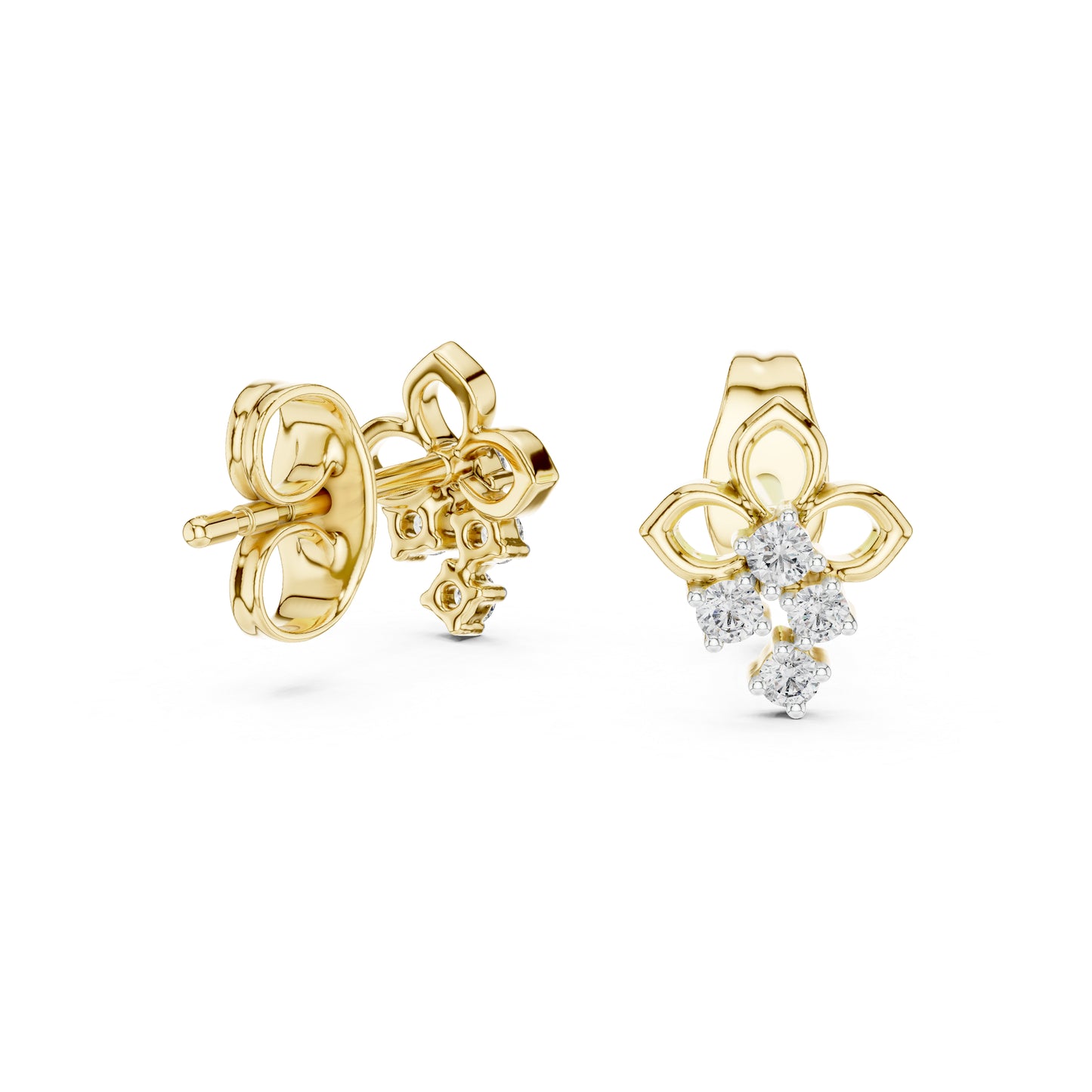 18K White Gold Round Lab-Grown Diamond Earrings for Women | Party Wear | Pure Carat