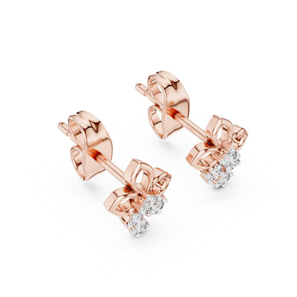 18K White Gold Round Lab-Grown Diamond Earrings for Women | Party Wear | Pure Carat