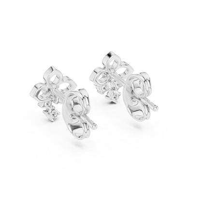 18K White Gold Round Lab-Grown Diamond Earrings for Women | Party Wear | Pure Carat