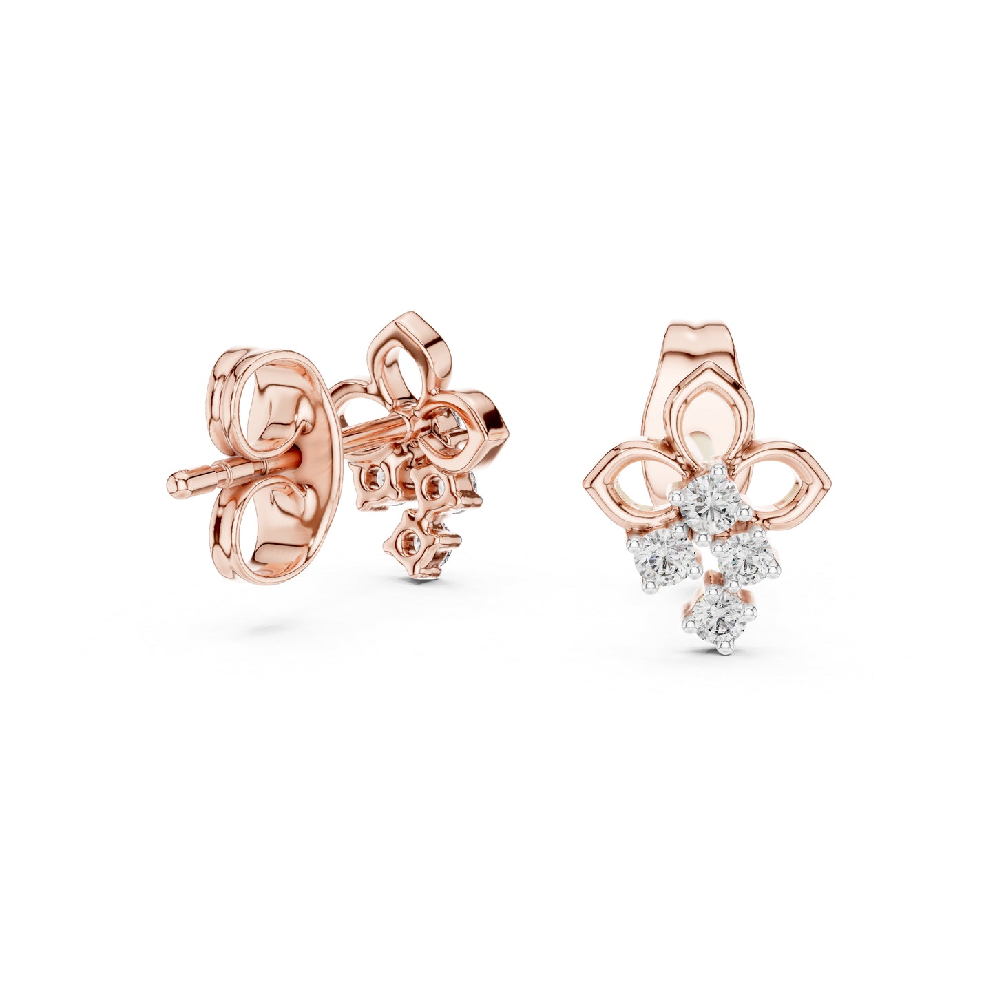 18K White Gold Round Lab-Grown Diamond Earrings for Women | Party Wear | Pure Carat
