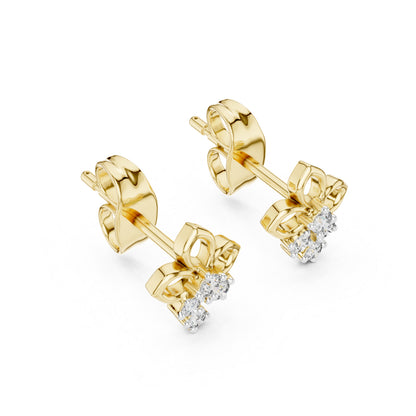 18K White Gold Round Lab-Grown Diamond Earrings for Women | Party Wear | Pure Carat