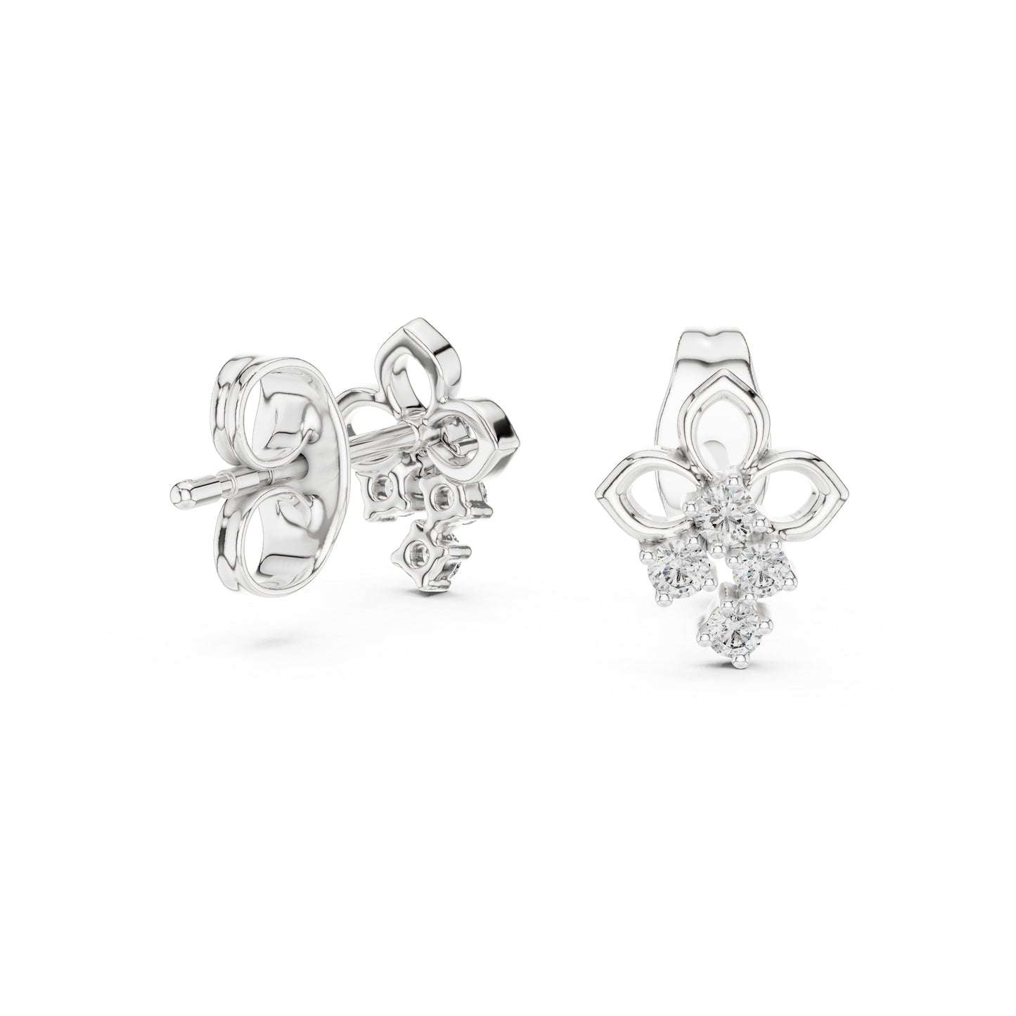 18K White Gold Round Lab-Grown Diamond Earrings for Women | Party Wear | Pure Carat