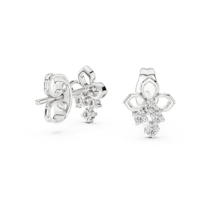 18K White Gold Round Lab-Grown Diamond Earrings for Women | Party Wear | Pure Carat