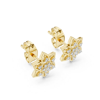 14K Rose Gold Round Lab-Grown Diamond Drop Earrings for Women | Wedding Wear | Pure Carat