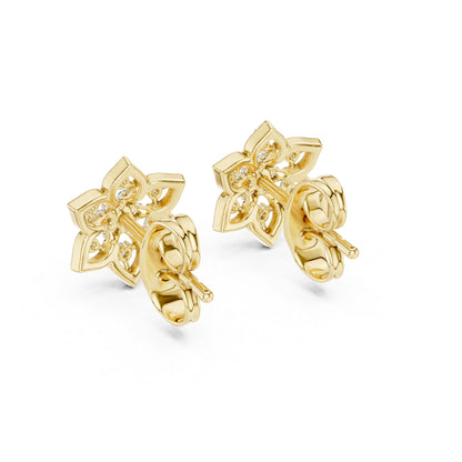14K Rose Gold Round Lab-Grown Diamond Drop Earrings for Women | Wedding Wear | Pure Carat