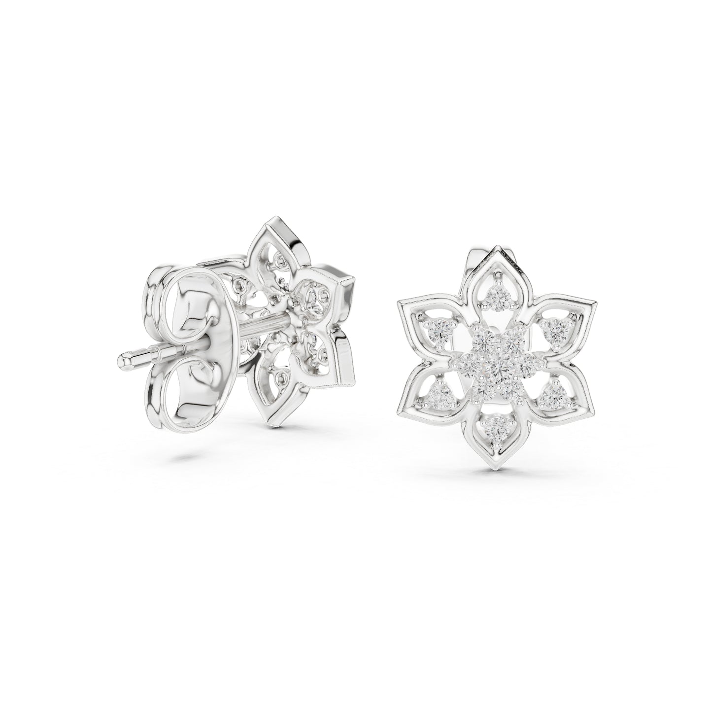 14K Rose Gold Round Lab-Grown Diamond Drop Earrings for Women | Wedding Wear | Pure Carat