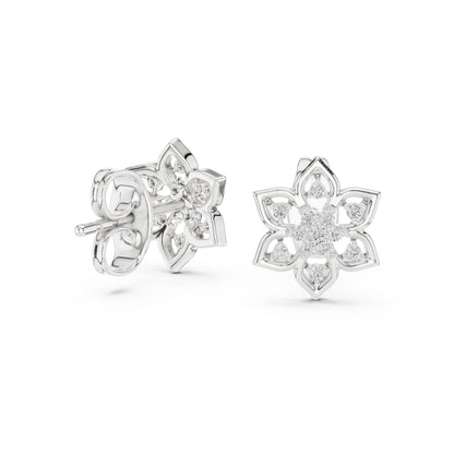 14K Rose Gold Round Lab-Grown Diamond Drop Earrings for Women | Wedding Wear | Pure Carat
