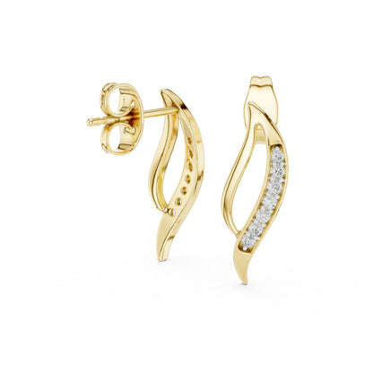 14K Rose Gold Round Lab-Grown Diamond Drop Earrings for Women | Wedding Wear | Pure Carat