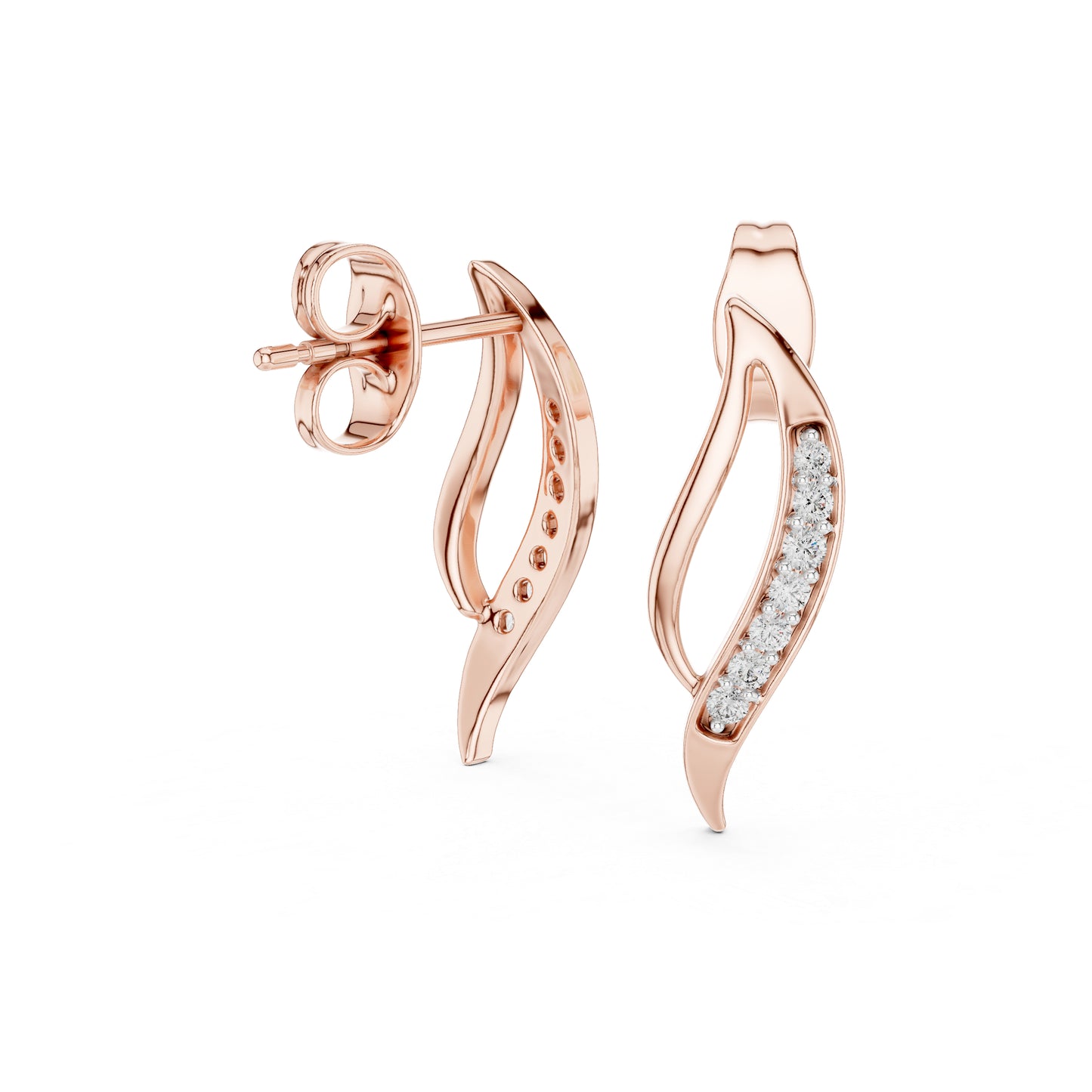 14K Rose Gold Round Lab-Grown Diamond Drop Earrings for Women | Wedding Wear | Pure Carat