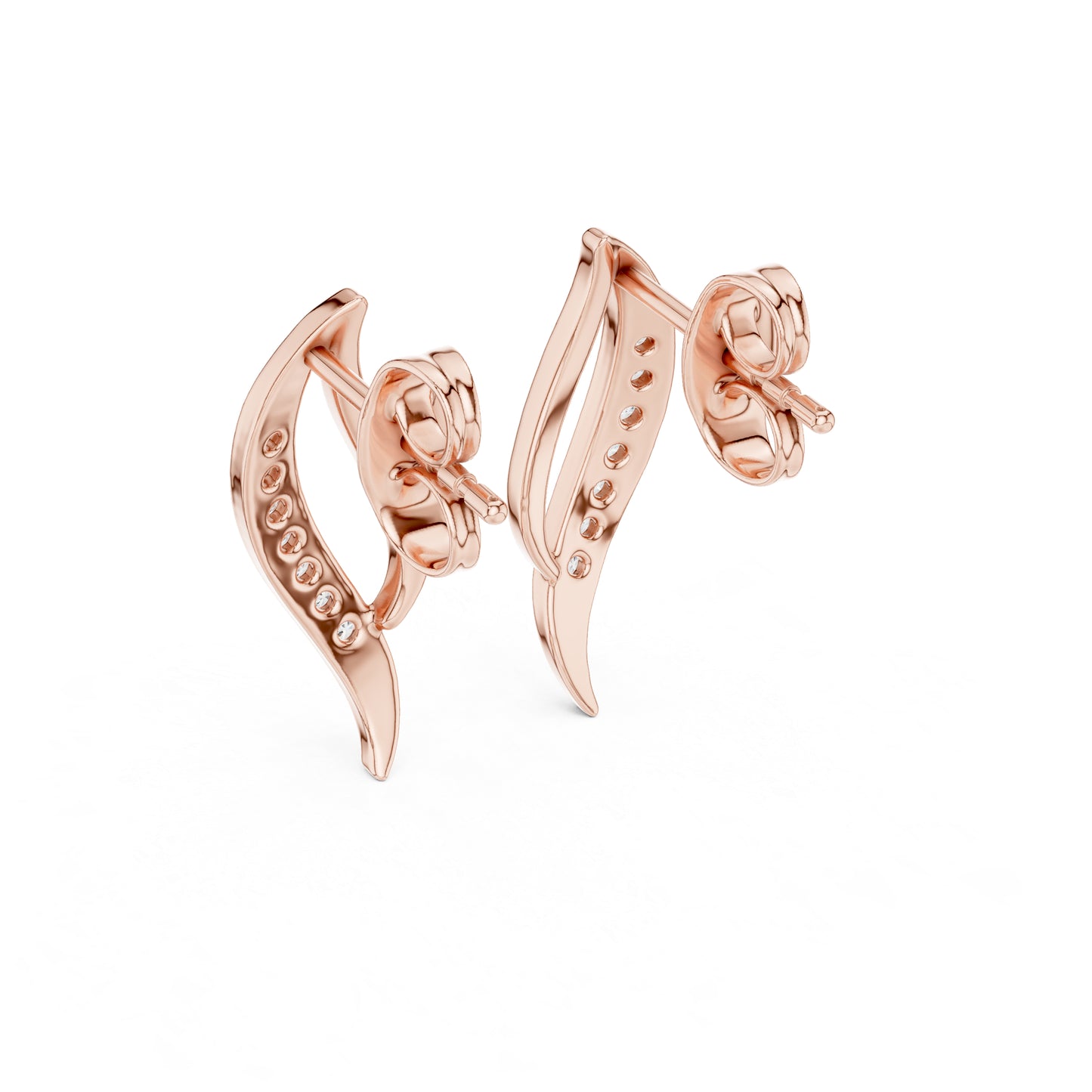 14K Rose Gold Round Lab-Grown Diamond Drop Earrings for Women | Wedding Wear | Pure Carat