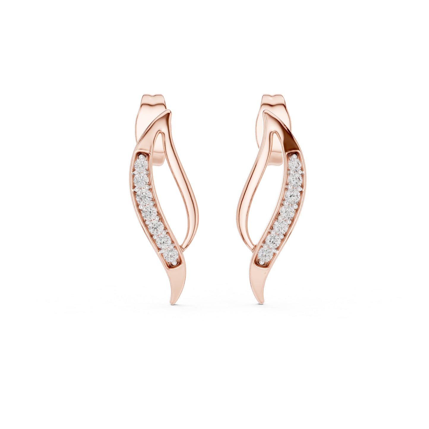 14K Rose Gold Round Lab-Grown Diamond Drop Earrings for Women | Wedding Wear | Pure Carat