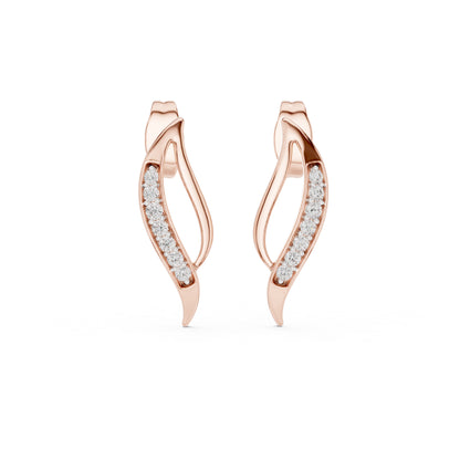 14K Rose Gold Round Lab-Grown Diamond Drop Earrings for Women | Wedding Wear | Pure Carat