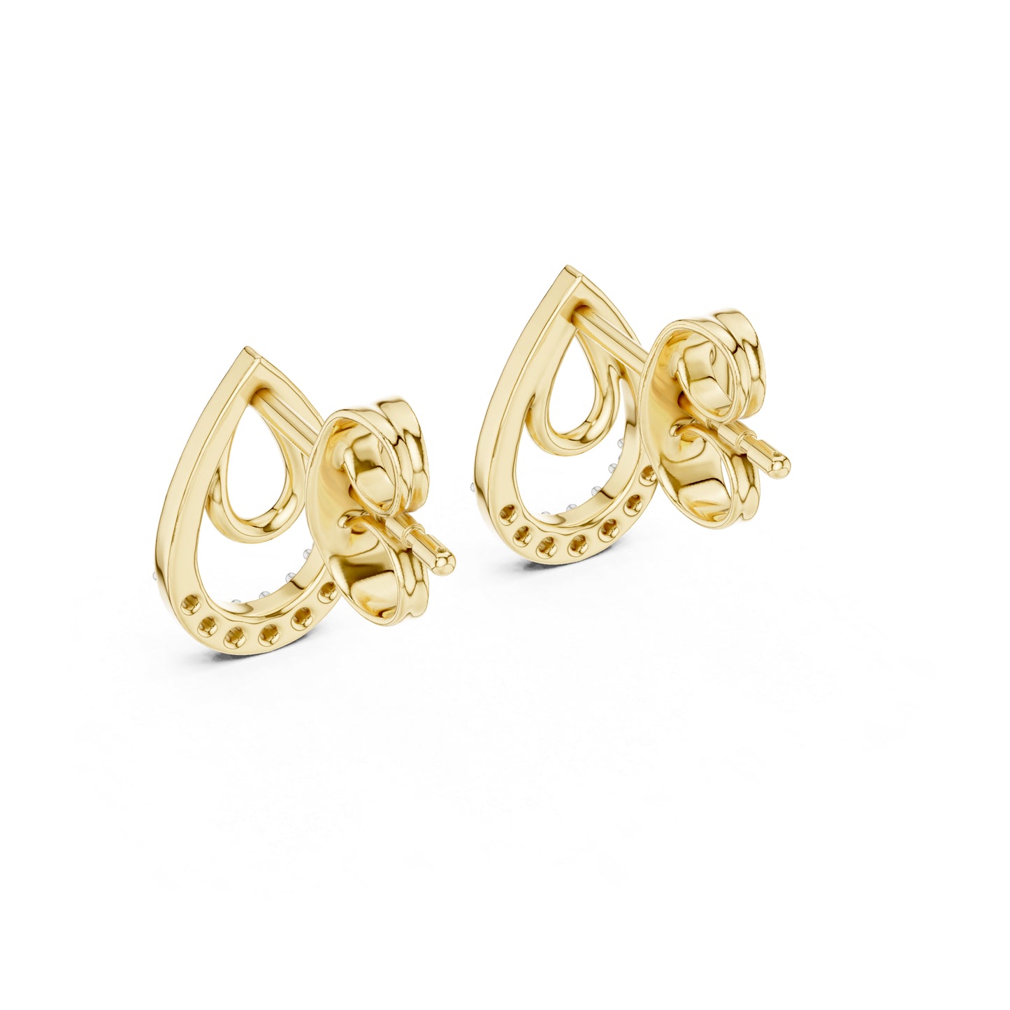 18K White Gold Round Lab-Grown Diamond Stud Earrings for Women | Engagement Wear | Pure Carat