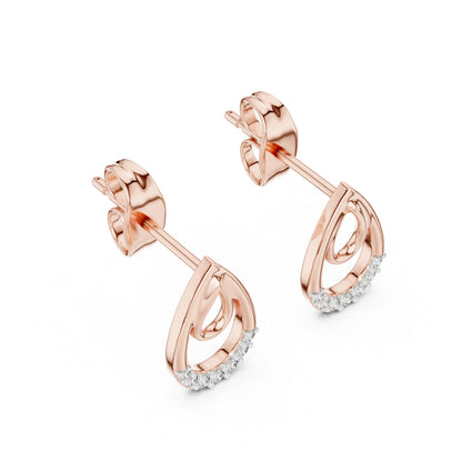 18K White Gold Round Lab-Grown Diamond Stud Earrings for Women | Engagement Wear | Pure Carat