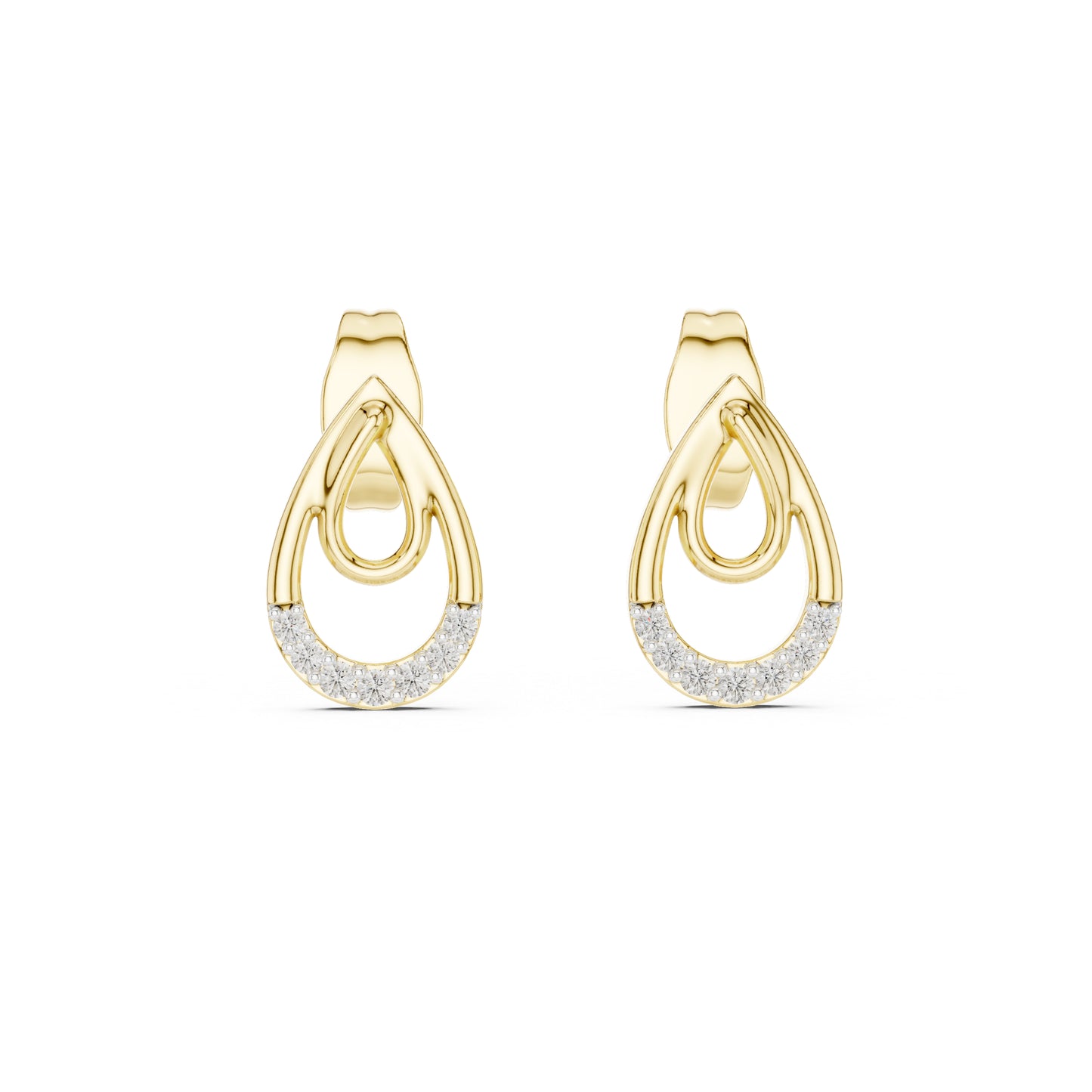 18K White Gold Round Lab-Grown Diamond Stud Earrings for Women | Engagement Wear | Pure Carat