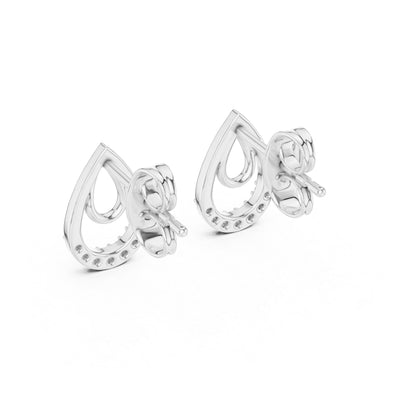18K White Gold Round Lab-Grown Diamond Stud Earrings for Women | Engagement Wear | Pure Carat