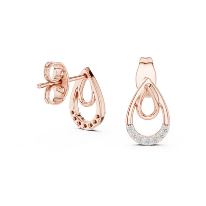 18K White Gold Round Lab-Grown Diamond Stud Earrings for Women | Engagement Wear | Pure Carat
