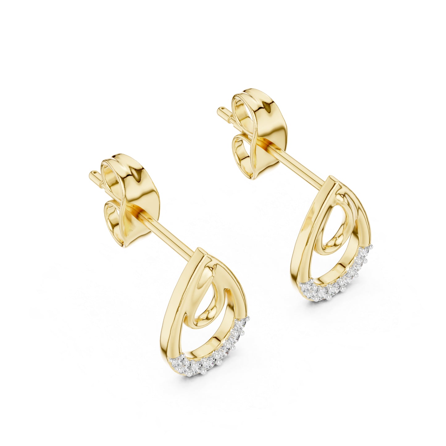 18K White Gold Round Lab-Grown Diamond Stud Earrings for Women | Engagement Wear | Pure Carat