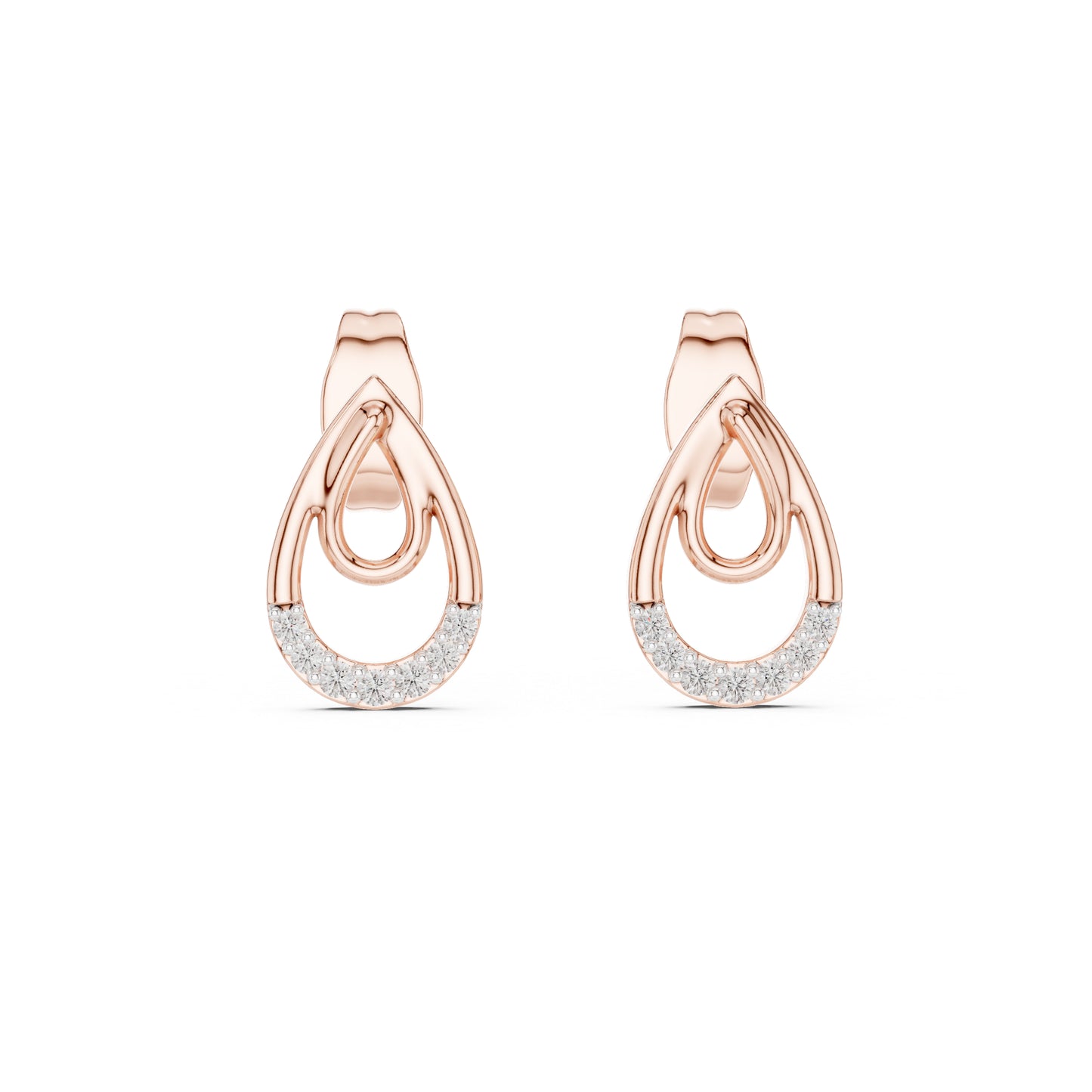 18K White Gold Round Lab-Grown Diamond Stud Earrings for Women | Engagement Wear | Pure Carat