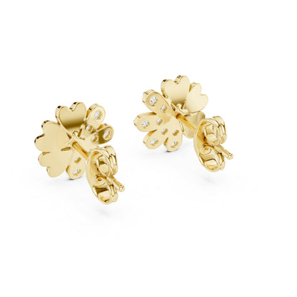14K Yellow Gold Round Lab-Grown Diamond Earrings for Women | Office Wear | Pure Carat
