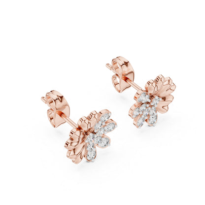 14K Yellow Gold Round Lab-Grown Diamond Earrings for Women | Office Wear | Pure Carat