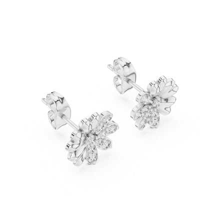14K Yellow Gold Round Lab-Grown Diamond Earrings for Women | Office Wear | Pure Carat
