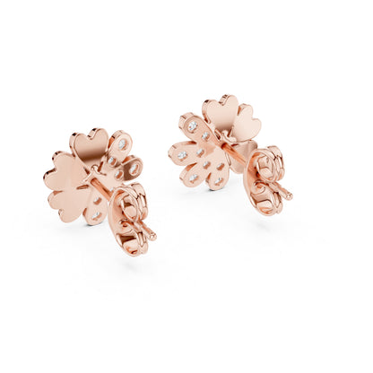 14K Yellow Gold Round Lab-Grown Diamond Earrings for Women | Office Wear | Pure Carat