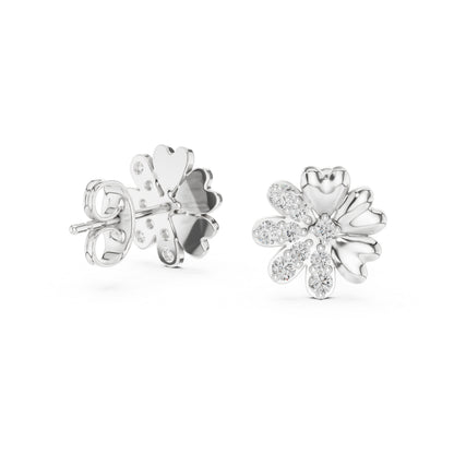 14K Yellow Gold Round Lab-Grown Diamond Earrings for Women | Office Wear | Pure Carat
