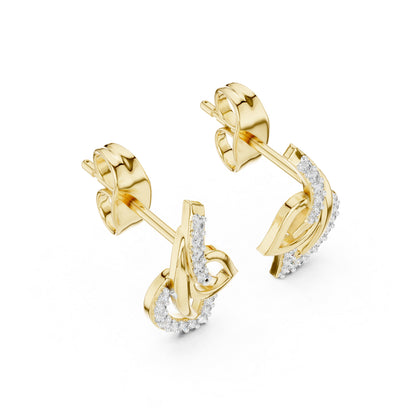 18K Yellow Gold Round Lab-Grown Diamond Drop Earrings for Women | Anniversary Gift | Pure Carat