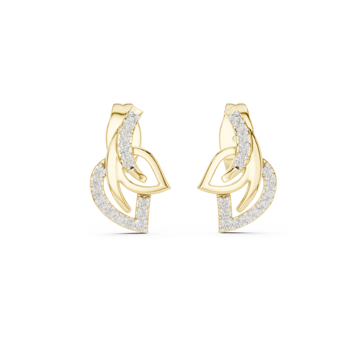 18K Yellow Gold Round Lab-Grown Diamond Drop Earrings for Women | Anniversary Gift | Pure Carat