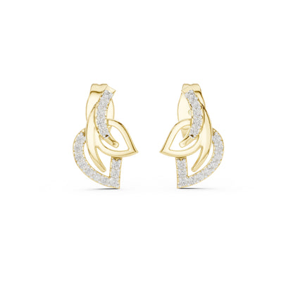 18K Yellow Gold Round Lab-Grown Diamond Drop Earrings for Women | Anniversary Gift | Pure Carat