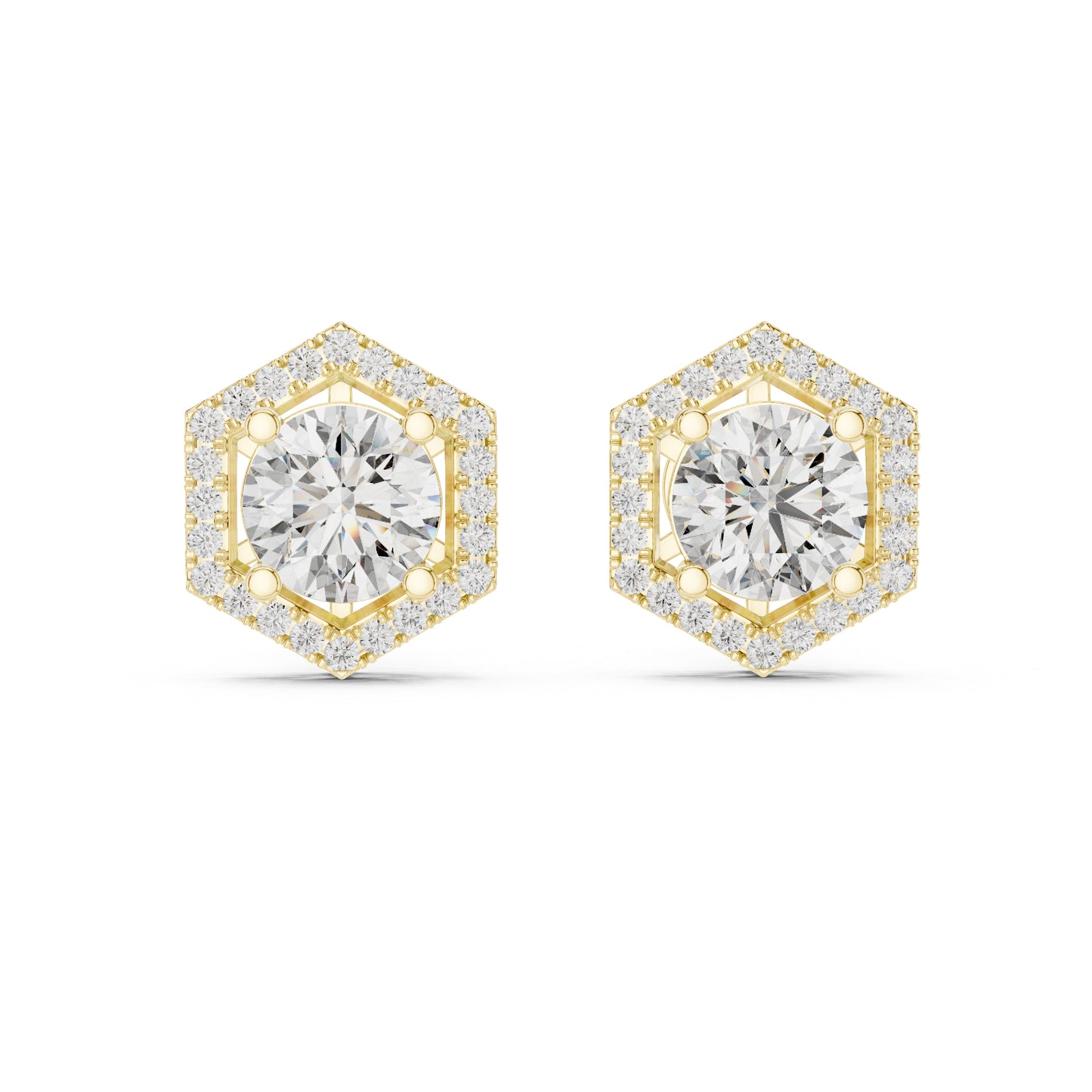 Round Lab-Grown Diamond Earrings in 14K Rose Gold | PureCarat