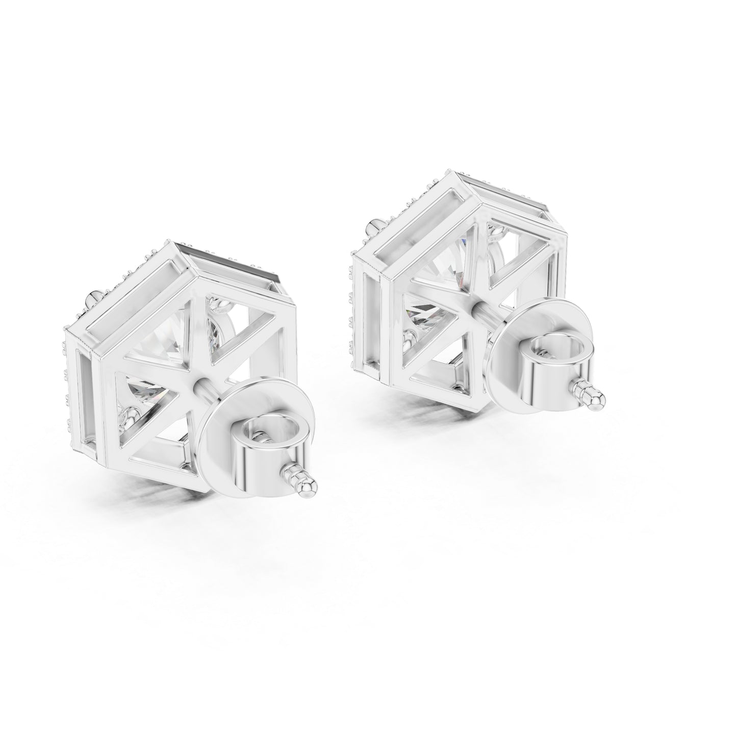 Round Lab-Grown Diamond Earrings in 14K Rose Gold | PureCarat