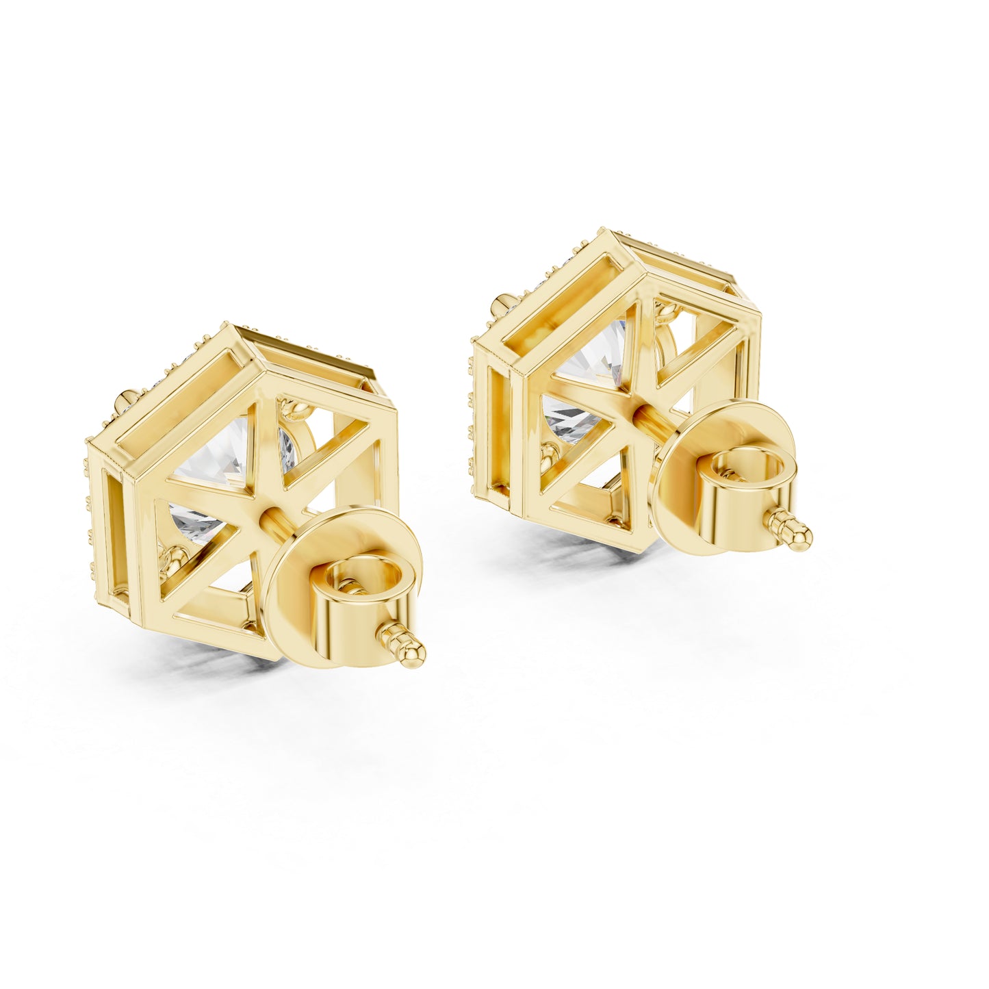 Round Lab-Grown Diamond Earrings in 14K Rose Gold | PureCarat