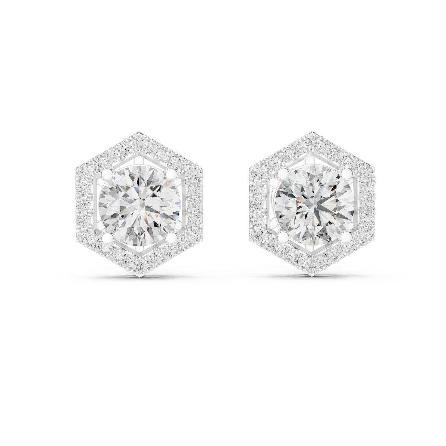 Round Lab-Grown Diamond Earrings in 14K Rose Gold | PureCarat