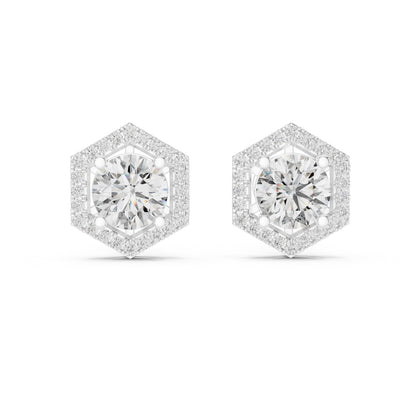 Round Lab-Grown Diamond Earrings in 14K Rose Gold | PureCarat