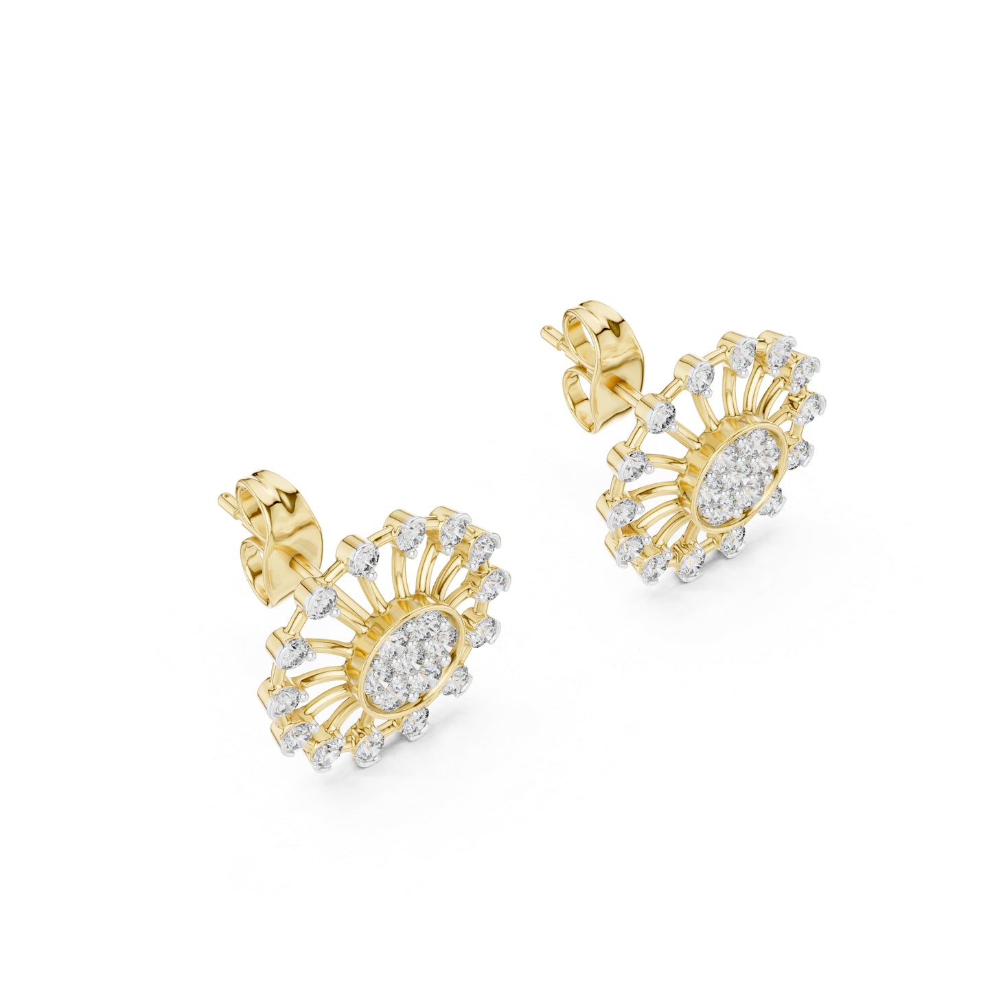 18K Rose Gold Round Lab-Grown Diamond Earrings for Women | Bridal Wear | Pure Carat